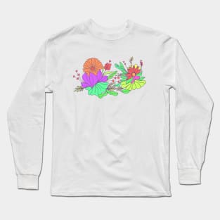 Flower daisy colourful illustration Long Sleeve T-Shirt